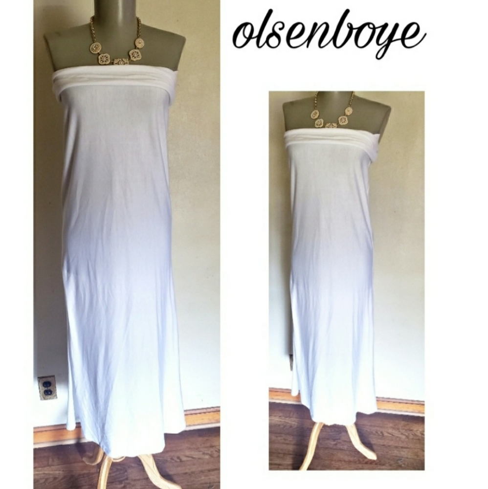White Maxi Skirt Tube Dress Nwot